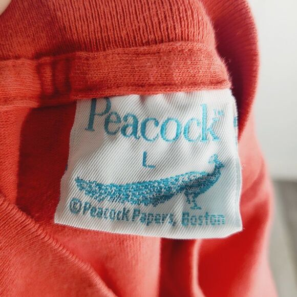 Peacock Papers Men's Red Snuggle Me Short Sleeve Crew Neck T-Shirt Size Large - Picture 9 of 11